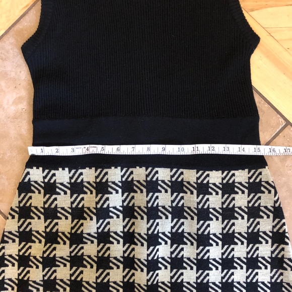 VTG Houndstooth dress long sleeveless tall sweater - Picture 4 of 8
